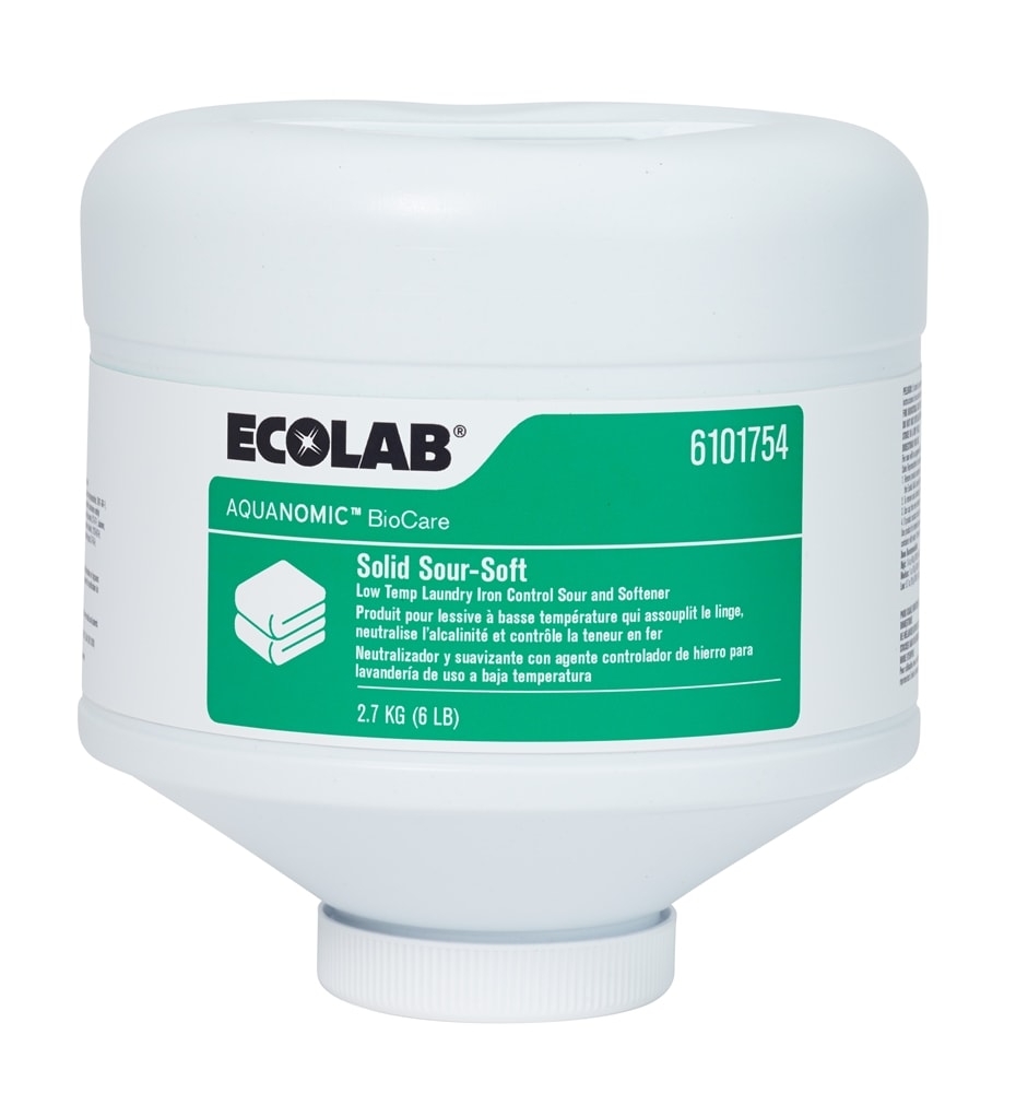 GuestSupply US | Ecolab® Aquanomic Biocare Solid Sour-Soft, 6lb